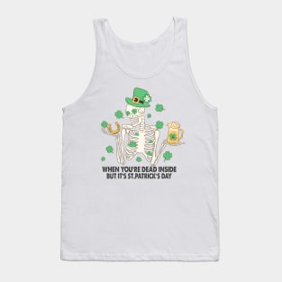 "Dead Inside" St. Patrick's Day Skeleton Tank Top